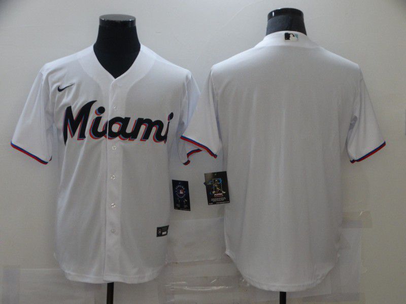 Men Miami Marlins Blank White Game Nike MLB Jerseys->new york jets->NFL Jersey